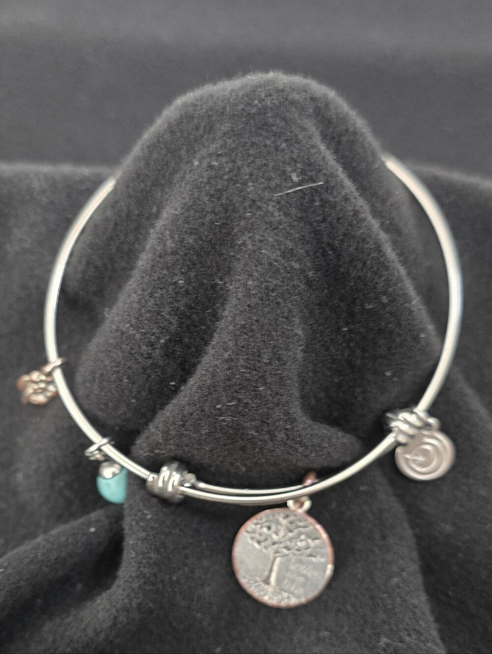 Silver-Tone Tree of Life Charm Bangle Bracelet - Unbranded